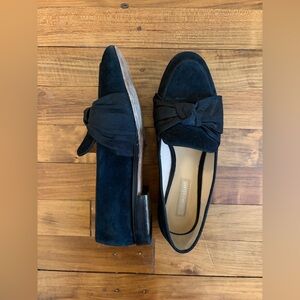 Antonio Melani | Leather Bow Black Loafers, size 7.5